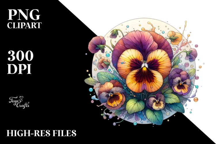 Wooden Pansy Watercolor