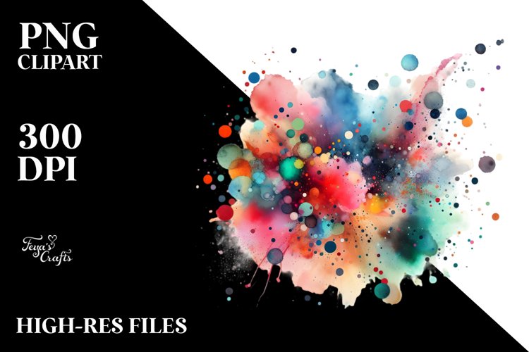 Colorful Abstract Particles | Sublimation Clipart example image 1