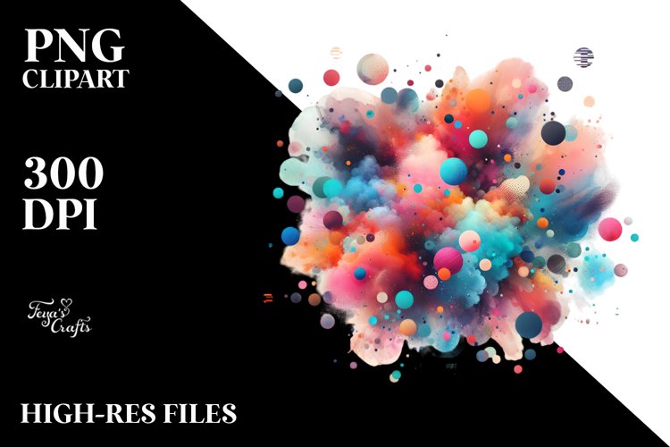 Colorful Abstract Particles | Sublimation Clipart example image 1