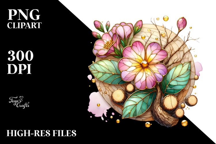 Stained Primrose | Sublimation | Clipart