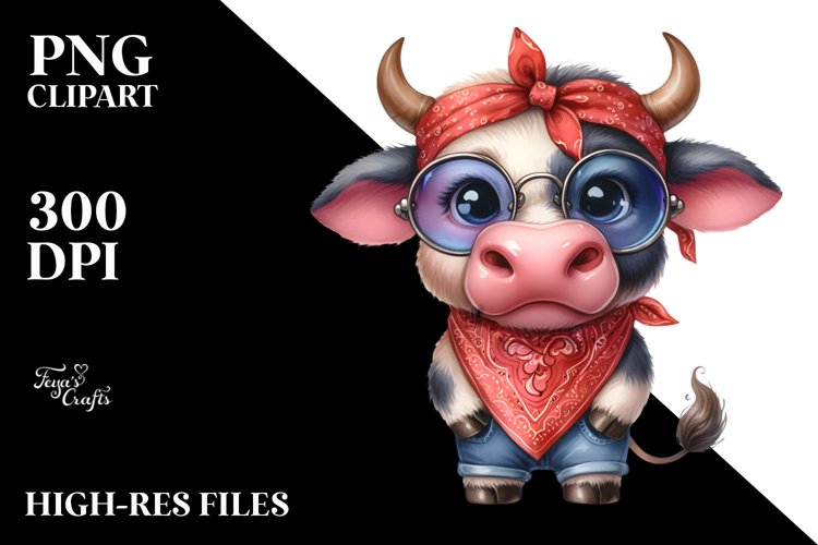Funny Bull Clipart example image 1