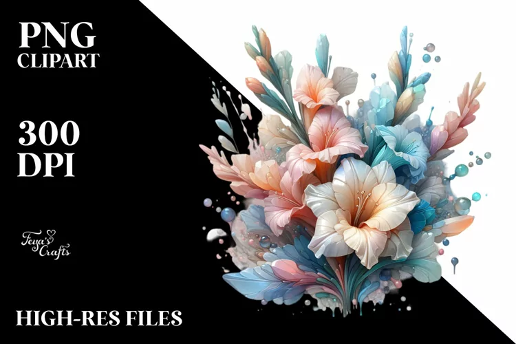Abstract Pastel Glossy Gladiolus Made of