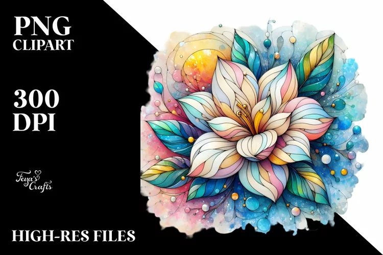 Abstract Vibrant Gardenia PNG