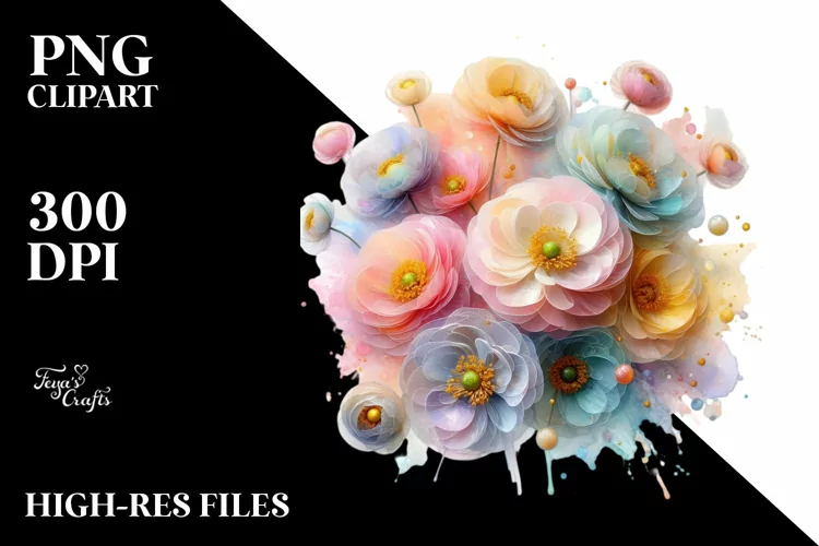 Abstract Vibrant Carnation with Transparent PNG