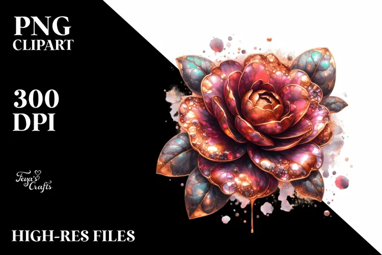 Metallic Abstract Camellia