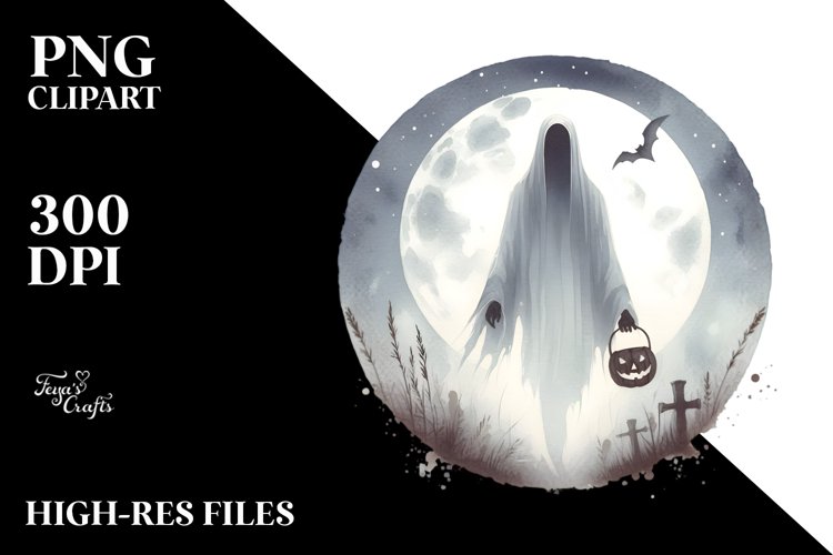 Vintage Halloween Apparition PNG example image 1