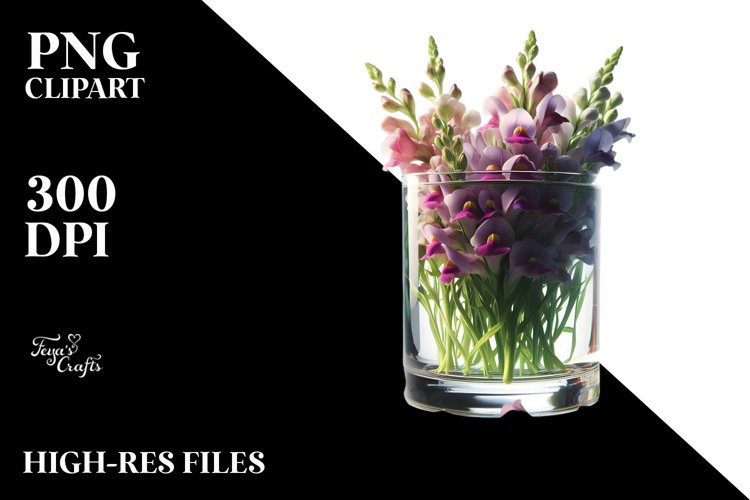 Abstract Bottle with Snapdragon Clipart