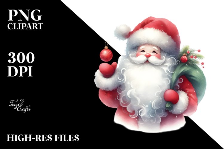 Colorful Christmas Santa PNG