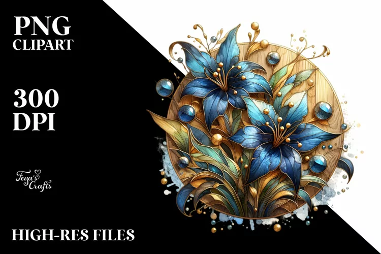 stained glass lobelia shiny with golden