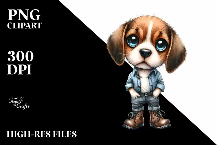 Abstract Baby Beagle Standing
