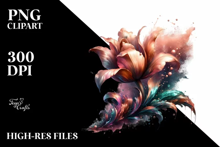 Abstract Artistic Tulip Shiny Material