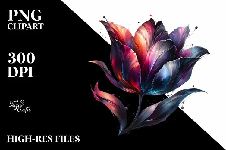 Abstract Artistic Tulip Shiny Material
