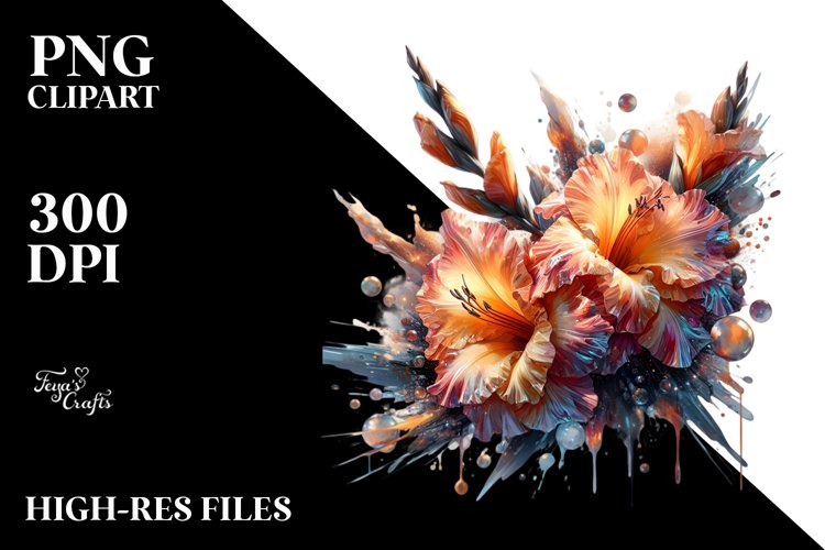 Abstract Gladiolus Round | Clipart