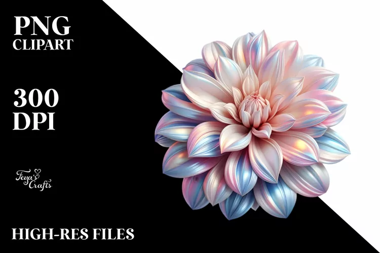 Shiny Dahlia Watercolor Splash Abstract