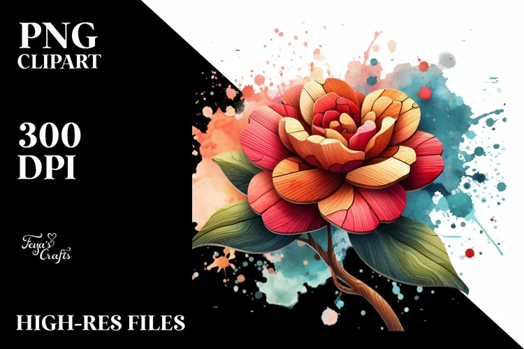 Abstract Stained Camellia
