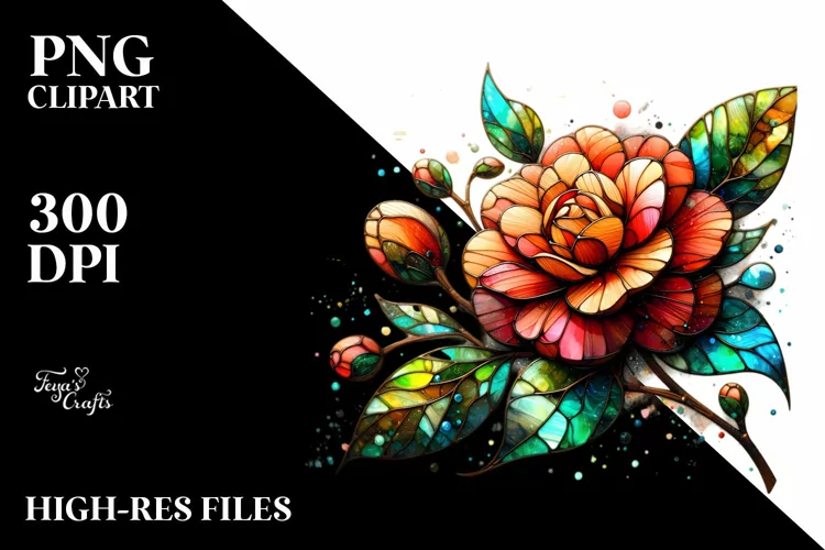 Abstract Stained Camellia
