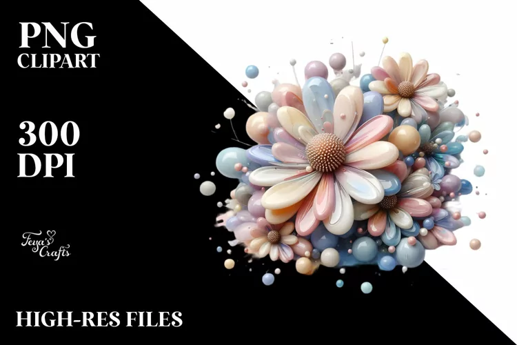 Abstract Shiny Dahlia Made of , Transparent PNG