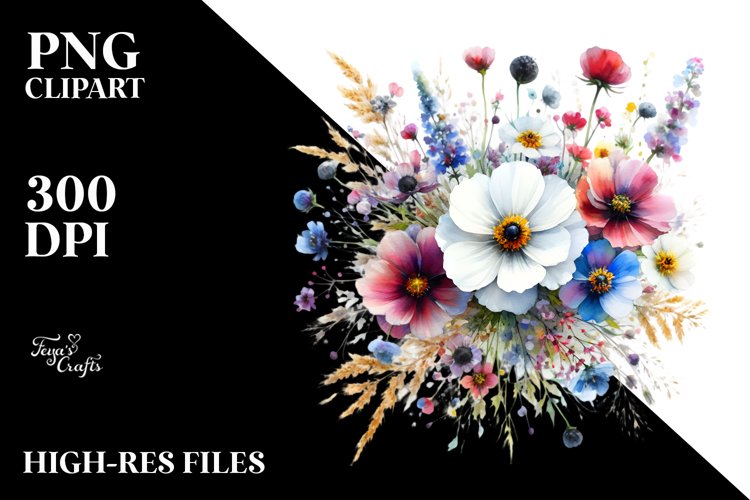 Vibrant Wild Flowers | Clipart