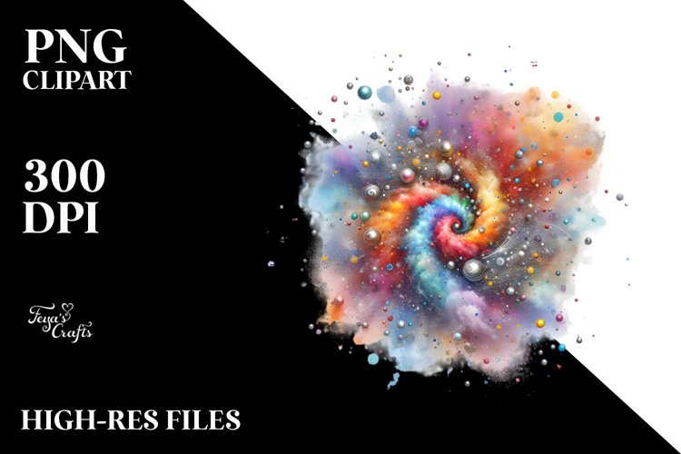 Colorful Particles with Metalic Insertions | Sublimation | example image 1