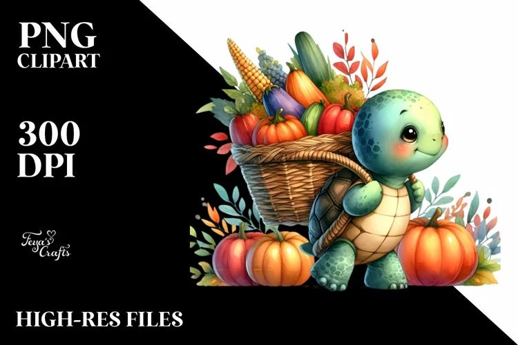 Quirky Baby Turtle Autumn Harvest