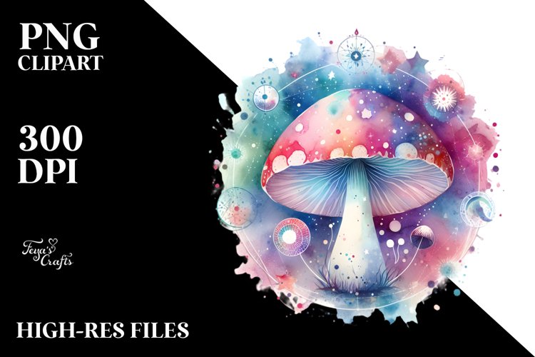 Colorful Magical Celestial Astral Mushroom | Sublimation |