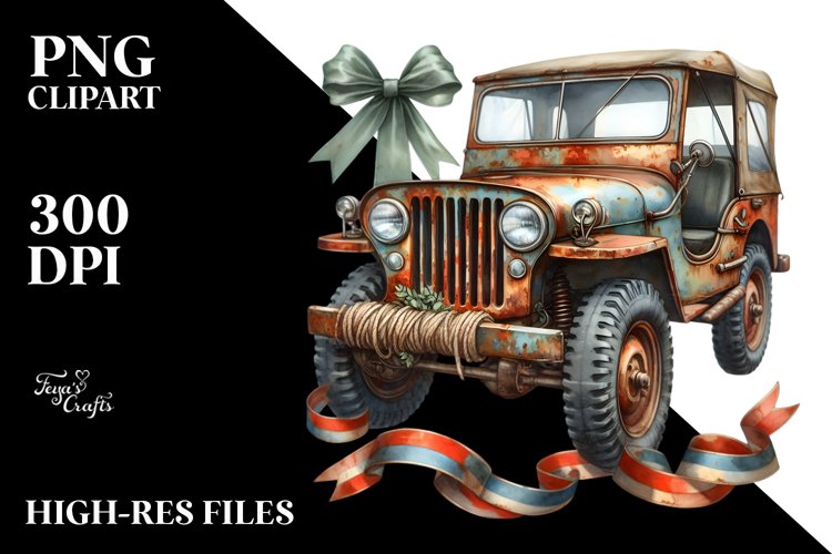 Vintage Rusty Jeep Ribbons