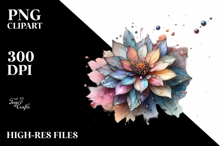 Abstract Shiny Dahlia Made of , Transparent PNG