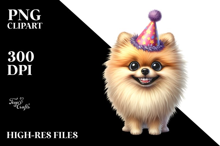Watercolor Pomeranian Clipart example image 1