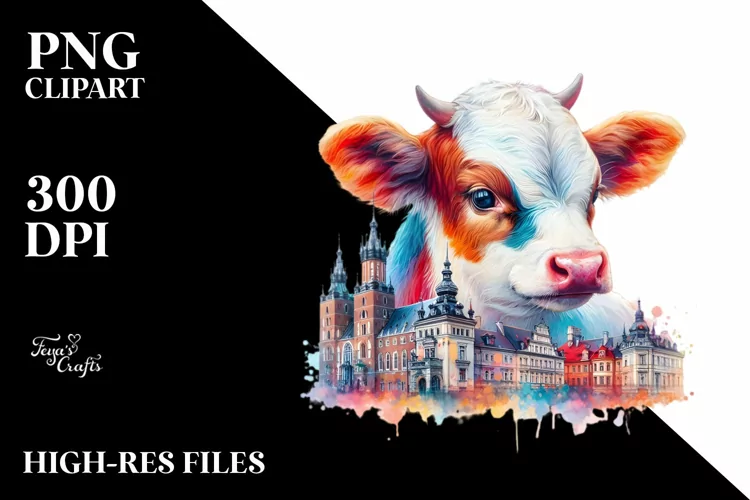 Baby Cow with Polish Manor PNG