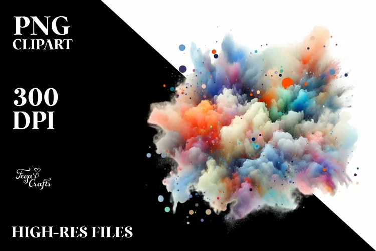 Colorful Watercolor Splash with Golden Foil