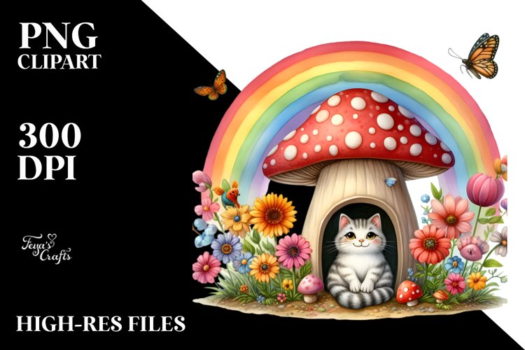 Colorful Cat House Mushroom