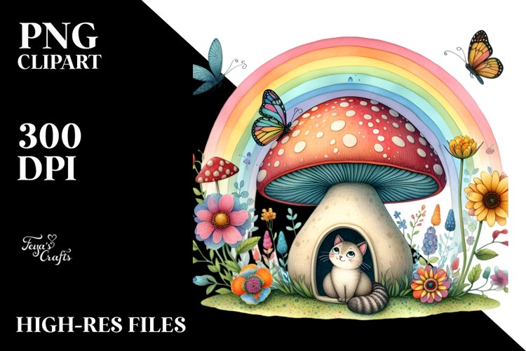 Colorful Cat House Mushroom