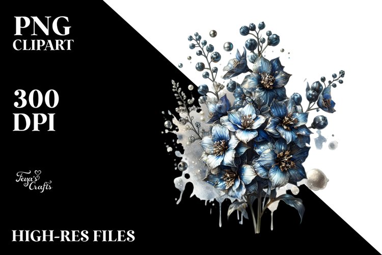 splash of White Delphiniums in Watercolor | Sublimation |