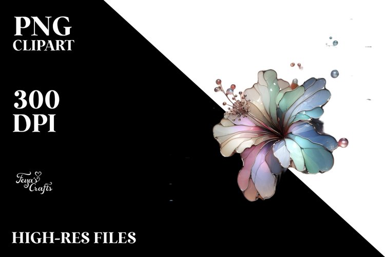 Shiny Hibiscus Made Transparent PNG example image 1