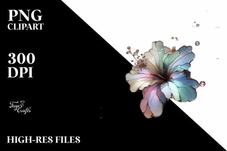 Shiny Hibiscus Made Transparent PNG
