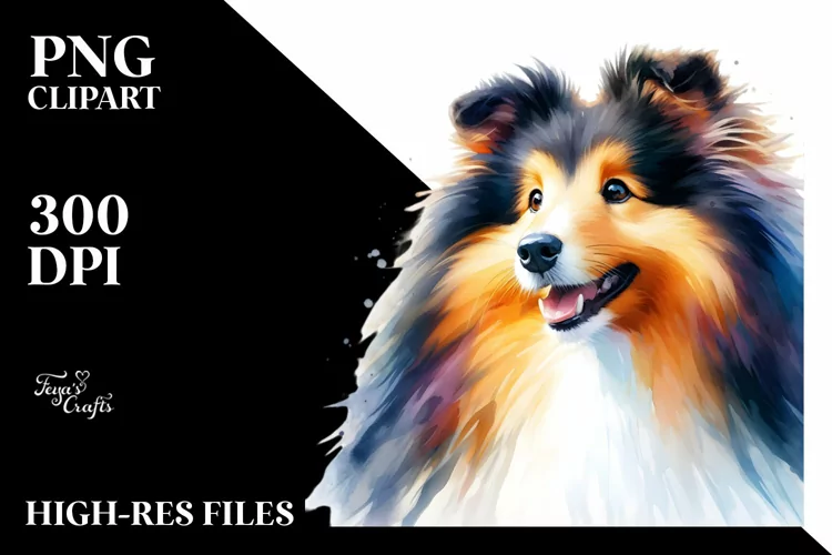 Vibrant Shetland Sheepdog Clipart
