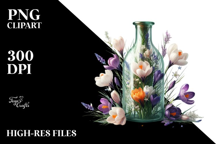 Artistic Bottle Crocus Clipart example image 1