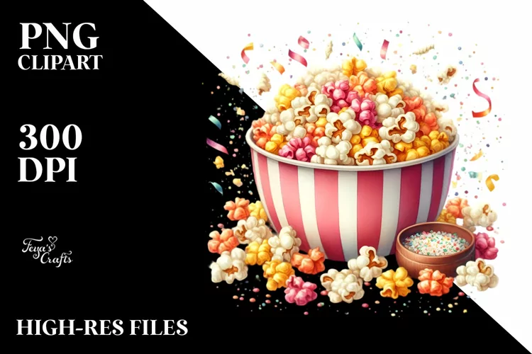 Vintage Oilish Popcorn Confetti Watercolor | Sublimation |