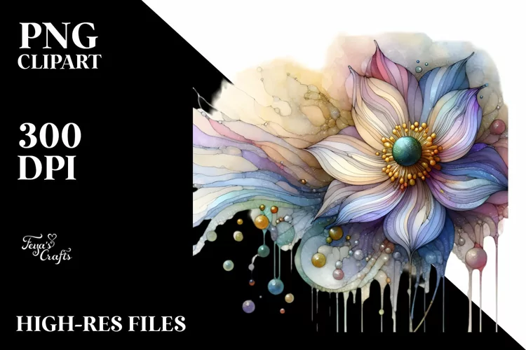 Abstract Anemone Stained PNG