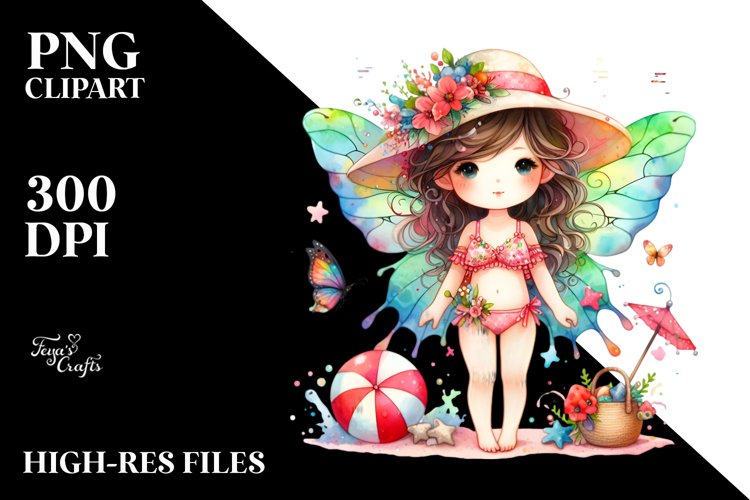 Small Cute Fairy Beachwear Clipart example image 1