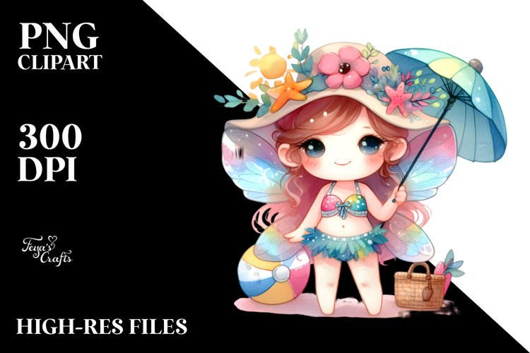 Small Cute Fairy Beachwear Clipart example image 1