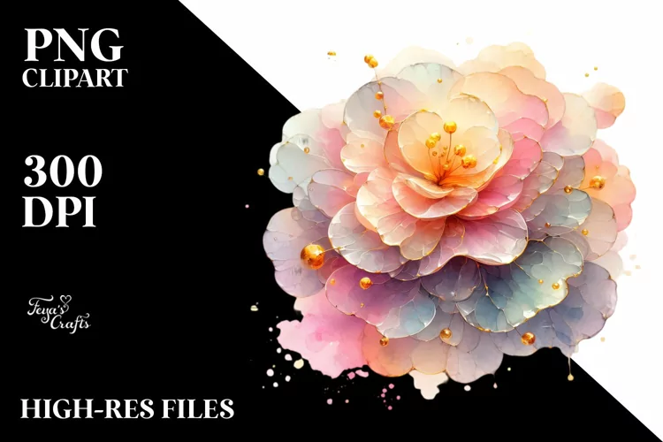 Shiny Begonia Watercolor Splash PNG