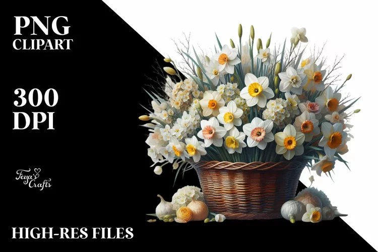 Artistic Basket with Narcissus