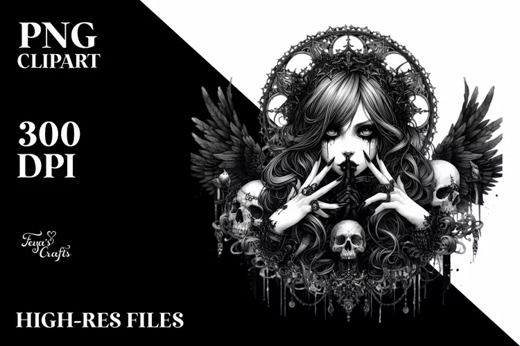 Detailed Gothic Girl PNG