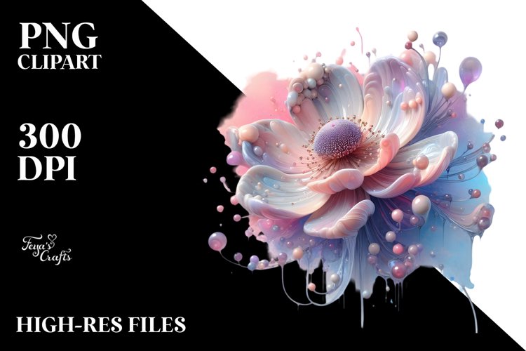 Glossy Anemone with Metallic Insertions PNG