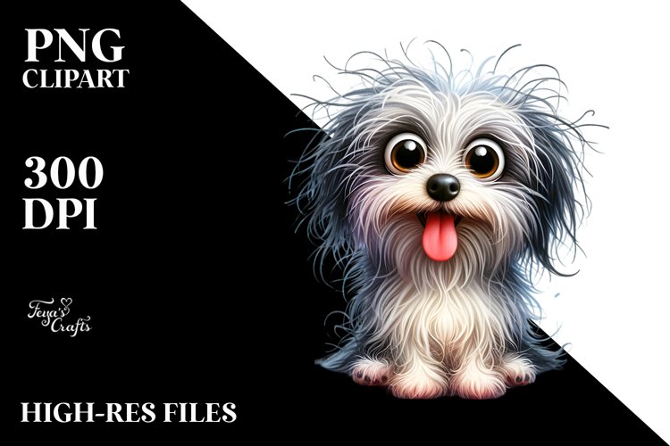 Crazy Looking Havanese Watercolor | Sublimation Clipart
