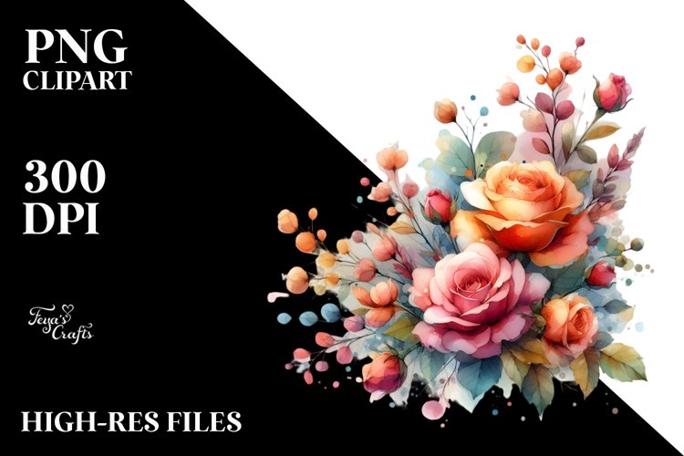 Colorful Watercolor Abstract Clipart\