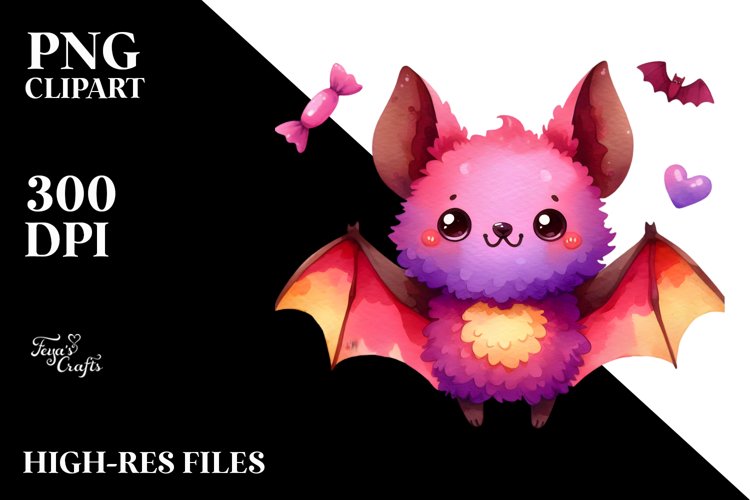 Cute Bat Clipart Image 17