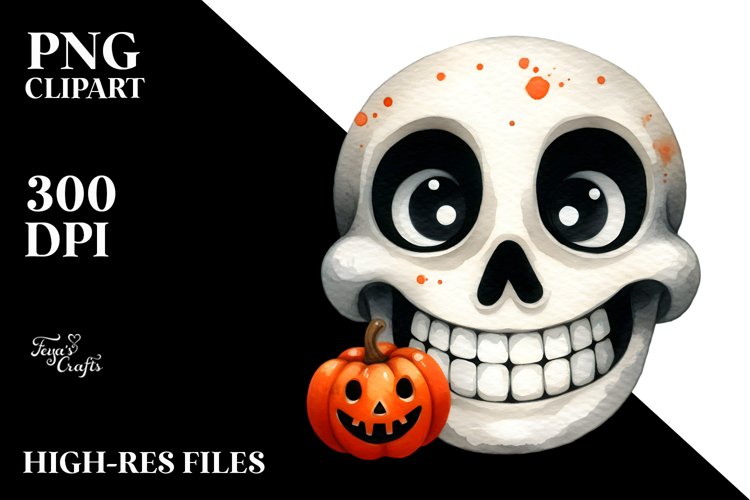 Simple Goofy Halloween Skull Clipart