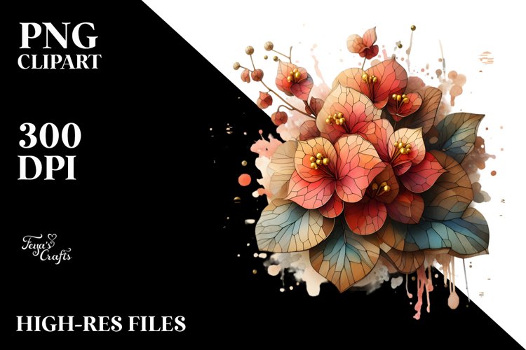 Stained Begonia | Abstract Clipart